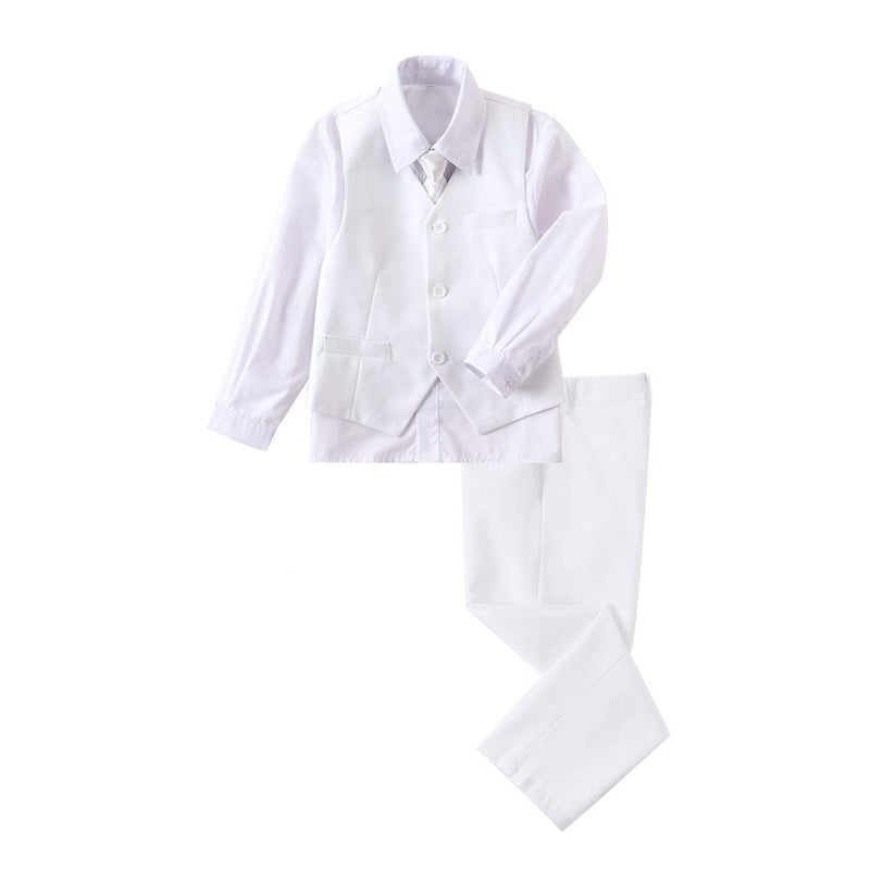 YuanLu Boys' First Communion Suits Vest and Pants Set with Dress Shirt and Tie White Size 12 - Image 1